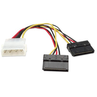 Manhattan Cable de corriente SATA en Y, Molex (4 puntas), SATA 15 puntas, Macho