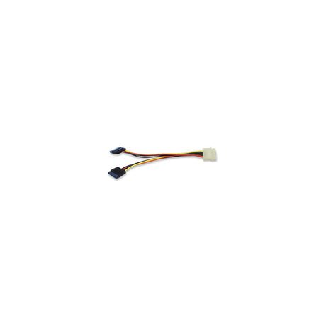 Manhattan Cable de corriente SATA en Y, Molex (4 puntas), SATA 15 puntas, Macho
