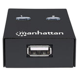 Manhattan Conmutador USB-A de uso compartido automático, 2x puertos USB-B, 480 Mbps (USB 2.0), control dual (autosensing