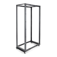 StarTech.com Rack 42U Móvil de Marco Abierto de 4 Columnas para Servidores - Rack de Cuatro Columnas de 19 Pulgadas para Equipo de Red e Informático - Ruedas o Patas Niveladoras Rack 42U Rack o bastidor independiente 600 kg Negro