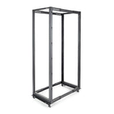 StarTech.com Rack 42U Móvil de Marco Abierto de 4 Columnas para Servidores - Rack de Cuatro Columnas de 19 Pulgadas para Equipo de Red e Informático - Ruedas o Patas Niveladoras Rack 42U Rack o bastidor independiente 600 kg Negro