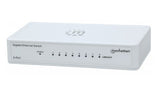 Manhattan Switch de Escritorio Gigabit Ethernet de 8 puertos dispositivo de redes 8 Gigabit Ethernet (10/100/1000) Toma de entrada de CC 10BASE-T, 100BASE-TX, 1000BASE-T