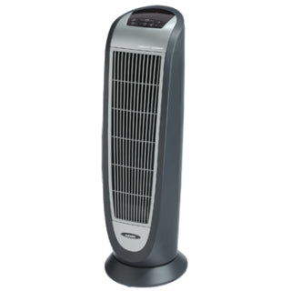 Lasko 1500W Ceramic Tower Space Heater with Digital Display and Remote Control, 5160, Black/Silver