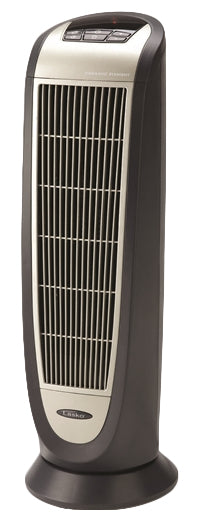 Lasko 1500W Ceramic Tower Space Heater with Digital Display and Remote Control, 5160, Black/Silver
