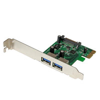 StarTech.com Tarjeta PCI Express de 2 Puertos USB 3.0 SuperSpeed con UASP y Alimentación SATA - Adaptador Interno Tarjet
