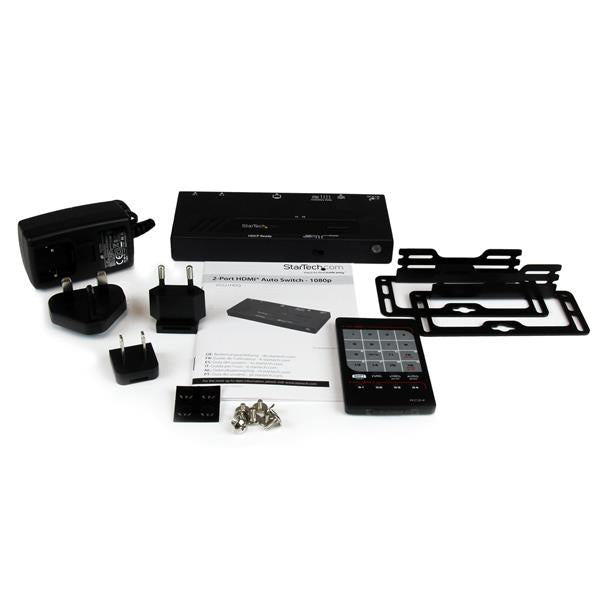 StarTech.com Switch HDMI de 2 Puertos con Conmutado Automático y Prioritario - 1080p conmutadores de vídeo HDMI 3 1 2