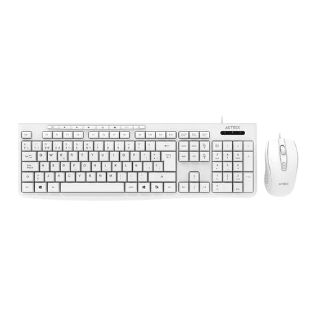 Acteck AC-941792 teclado Ratón incluido Hogar / Oficina USB QWERTY Español Blanco