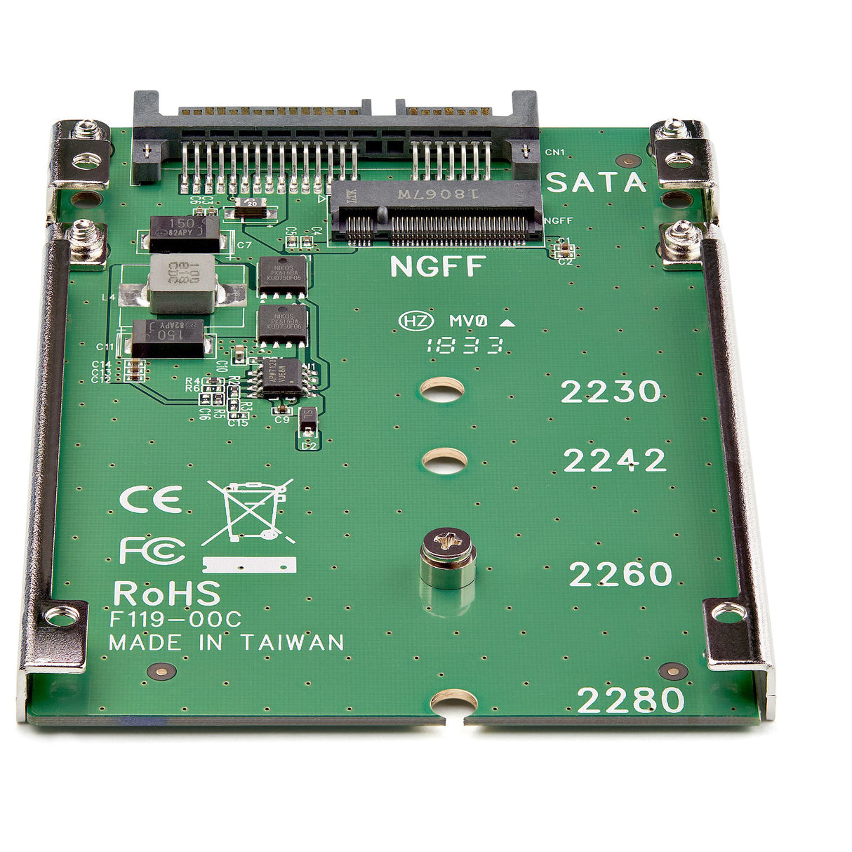 StarTech.com Adaptador de SSD SATA M.2 a SATA de 2.5" - Convertidor de M.2 NGFF a SATA - de 7mm - Bracket de Marco Abierto - Adaptador para Disco