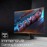 GIGABYTE GS27FC 27" Monitor de Juego Curvo FHD - 1920 x 1080, 1500R, 180Hz, 1 ms, 250 cd/m², FreeSync Premium, HDR Ready, HDMI 2.0, Displayport 1.4 Monitor 68,6 cm (27") 1920 x 1080 Pixeles Full HD Edge LED Negro