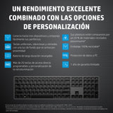 HP Teclado inalámbrico 975 de modo dual, Tamaño completo (100%), RF inalámbrico + bluetooth, Negro