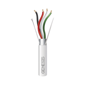 Bobina de 305 Metros (1000 Pies) de Cable 4 x 22 AWG BLINDADO / RISER / Color Blanco / Para Aplicaciones de Audio, Seguridad y Control