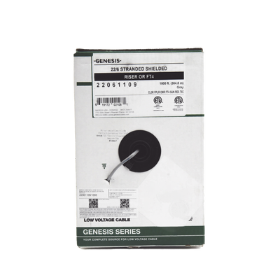 Bobina de 152 Metros (500 Pies) de Cable / 6 x 22 AWG BLINDADO / Riser / Color Gris / Para Aplicaciones de Audio, Seguridad y Control