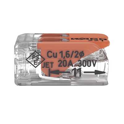 Wago 221-412 conector Cage Clamp Naranja, Transparente