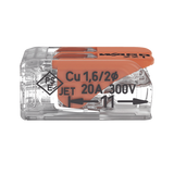 Wago 221-412 conector Cage Clamp Naranja, Transparente