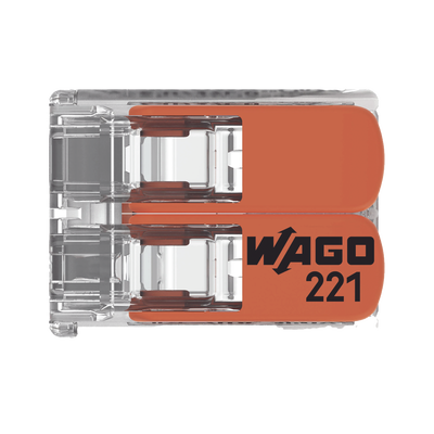 Wago 221-412 conector Cage Clamp Naranja, Transparente