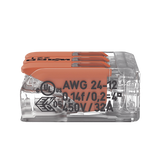 Borne de Conexión con Palancas / 3 Conductores / Carcasa Transparente / Tecnología CAGE CLAMP® / 4 mm² (12 AWG) / 450V 32A / T85