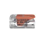 Borne de Conexión con Palancas / Serie 221 / 6 mm² Máximo / 30 A / 300 V / Transparente / T85 / CAGE CLAMP® / Conexión Lateral