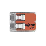 Borne de Conexión con Palancas / Serie 221 / 6 mm² Máximo / 30 A / 300 V / Transparente / T85 / CAGE CLAMP® / Conexión Lateral