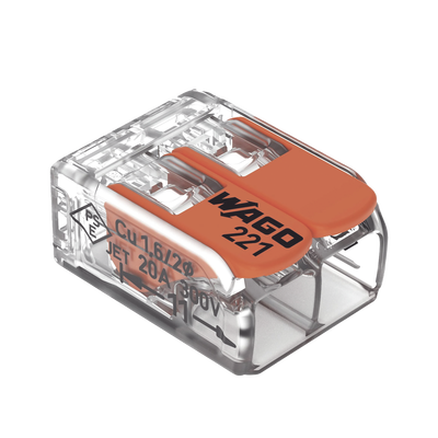 Wago 221-412 conector Cage Clamp Naranja, Transparente