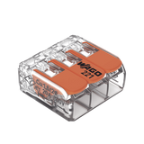 Borne de Conexión con Palancas / 3 Conductores / Carcasa Transparente / Tecnología CAGE CLAMP® / 4 mm² (12 AWG) / 450V 32A / T85