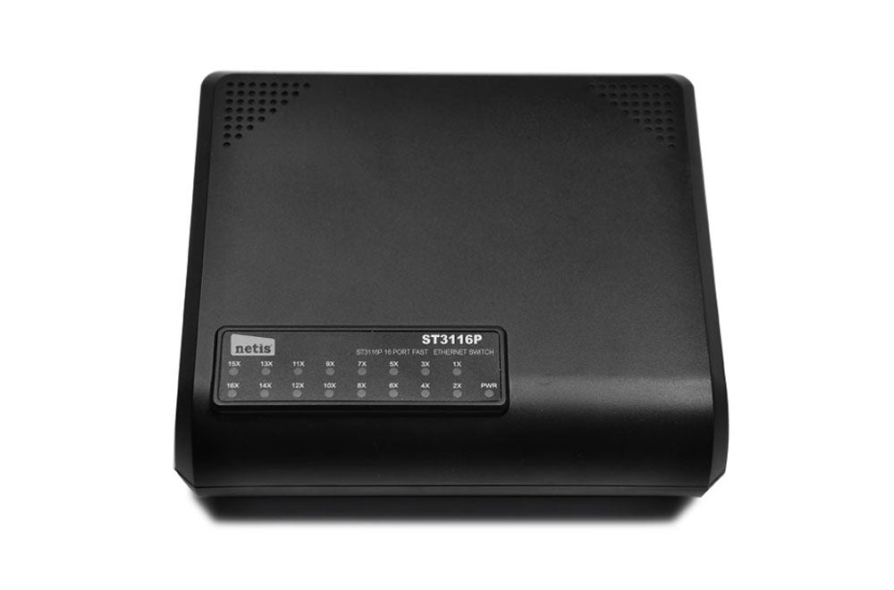 Netis System ST3116P dispositivo de redes No administrado Fast Ethernet (10/100) Negro, Bidireccional completo (Full dup