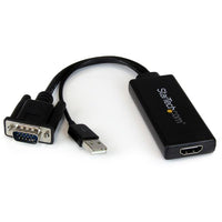StarTech.com Adaptador VGA a HDMI con audio y alimentación USB – Conversor VGA a HDMI portátil – 1080 p Cable 1920 x 1080 Pixeles Negro Micro Silicon - MS9282 Conversor de vídeo activo