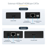 StarTech.com Extensor HDMI por Cat5 HDBaseT - POC Power over Cable - Ultra HD 4K audio/vídeo extendedores Transmisor y receptor de señales AV 4096 x 2160 Pixeles Cat5e, Cat6 70 m
