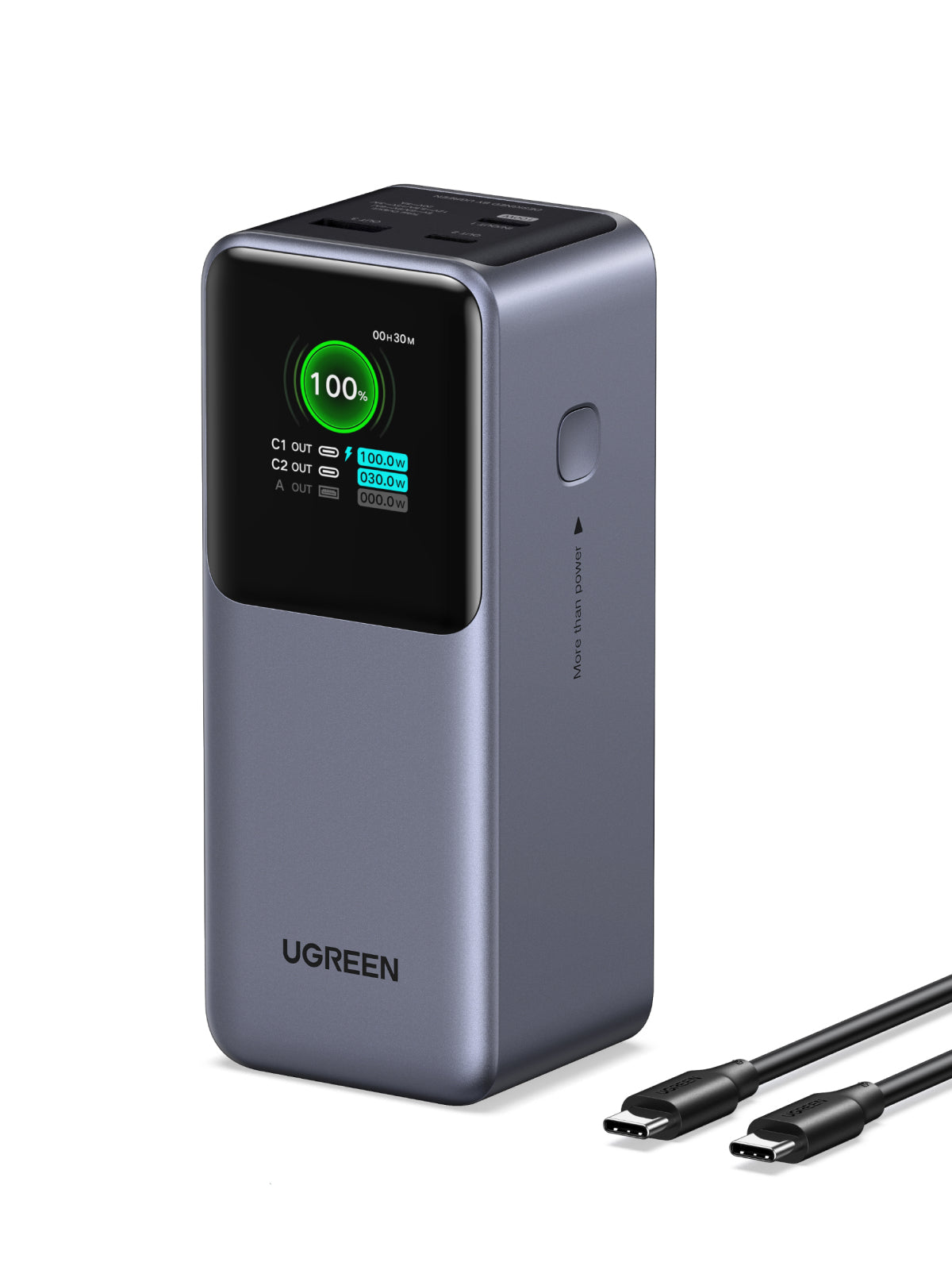 Ugreen 20000mAh 130W Fast Charging Powerbank Litio Gris
