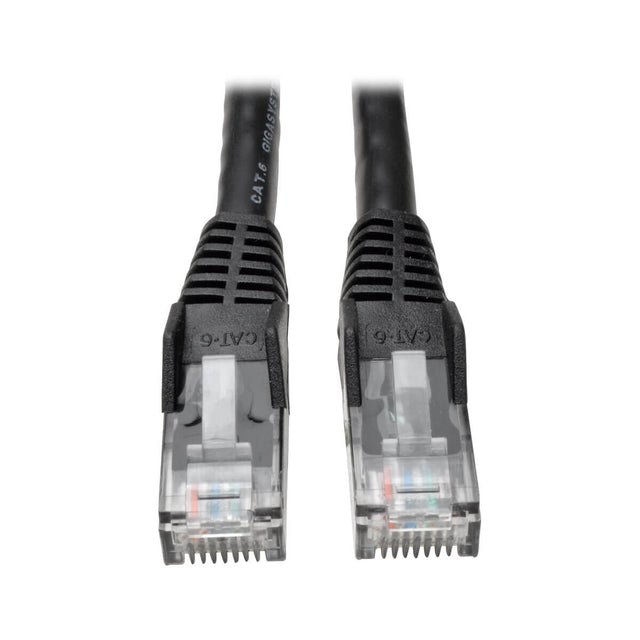Tripp Lite N201-001-BK Cable Ethernet (UTP) Moldeado Snagless Cat6 Gigabit (RJ45 M/M), PoE, Negro, 30.48 cm [1 pie]