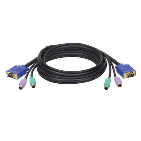 Tripp Lite P753-006 Juego de cables para PS/2 (3 en 1) para el KVM B007-008, 1.83 m [6 pies], Negro, 2x MiniDIN-6, 2x Mi