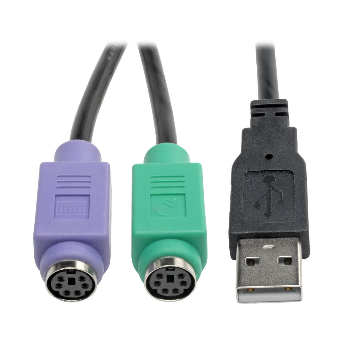 Tripp Lite U219-000-R Adaptador USB a PS/2 - Teclado y Mouse (A M a 2x Mini-Din6 H), Negro, China, 177.8 mm