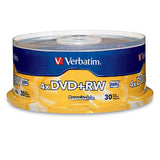 Verbatim DVD+RW 4.7GB 4X Branded 30pk Spindle 30 pieza(s), 120 mm, Eje