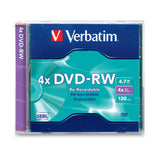 Verbatim DVD-RW 4.7GB 4X Branded 1pk Jewel Case dvds en blanco 4,7 GB DVD-RW 120 mm 1 pieza(s)