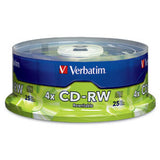 Verbatim CD-RW 80MIN 700MB 2X-4X Branded 25pk Spindle cds en blanco CD-RW 700 MB 25 pieza(s) 80 min