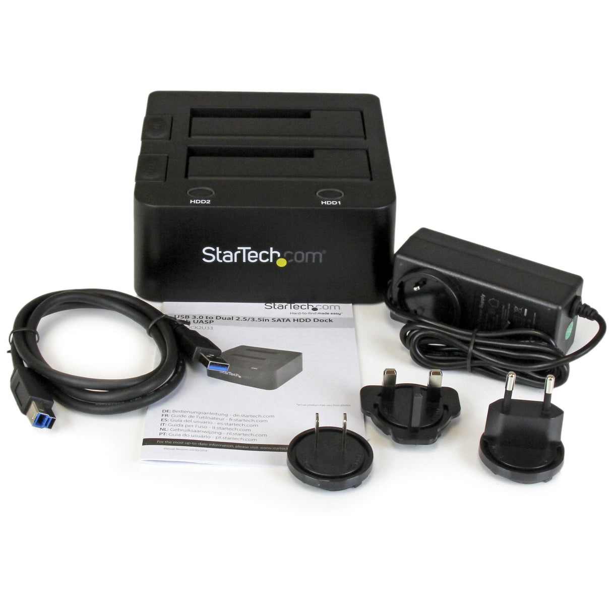 StarTech.com Docking Station de 2 Bahías USB 3.0 a SATA - Base de Acoplamiento USB de Discos Duros SSD SATA I/II/III de 
