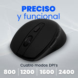 Vorago MO-306 ratón Oficina Diestro RF inalámbrico Óptico 2400 DPI, Negro