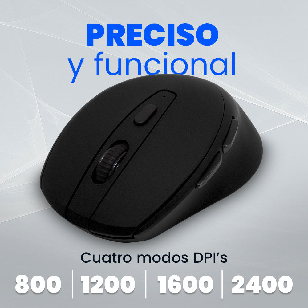 Vorago MO-306 ratón Oficina mano derecha RF inalámbrico Óptico 2400 DPI