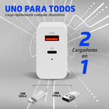 Vorago AU-350-WH cargador de dispositivo móvil Universal Blanco Corriente alterna Carga rápida Interior