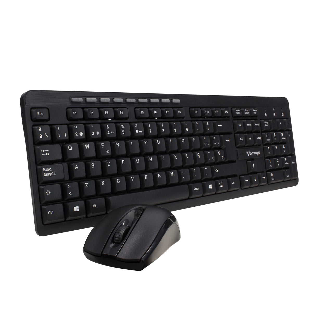 KIT TECLADO Y MOUSE VORAGO KM-304 INALAMBRICO MULTIMEDIA NEGRO
