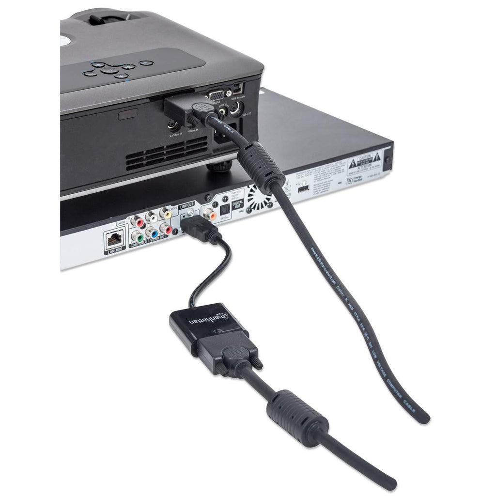 Manhattan Convertidor HDMI a VGA Cable Derecho Derecho Oro 0,3 m