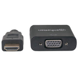 Manhattan Cable convertidor HDMI a VGA, 1080p, 30 cm, macho a hembra, entrada de alimentación Micro-USB (si se requiere), negro, garantía 3 años, equivalente a HD2VGAE2 Cable Derecho Derecho Oro 0,3 m
