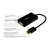 StarTech.com Adaptador DisplayPort a VGA DVI o HDMI - Convertidor A/V 3 en 1 para viajes - 1080p - 1920x1200, 1920 x 1200 Pixeles, Negro