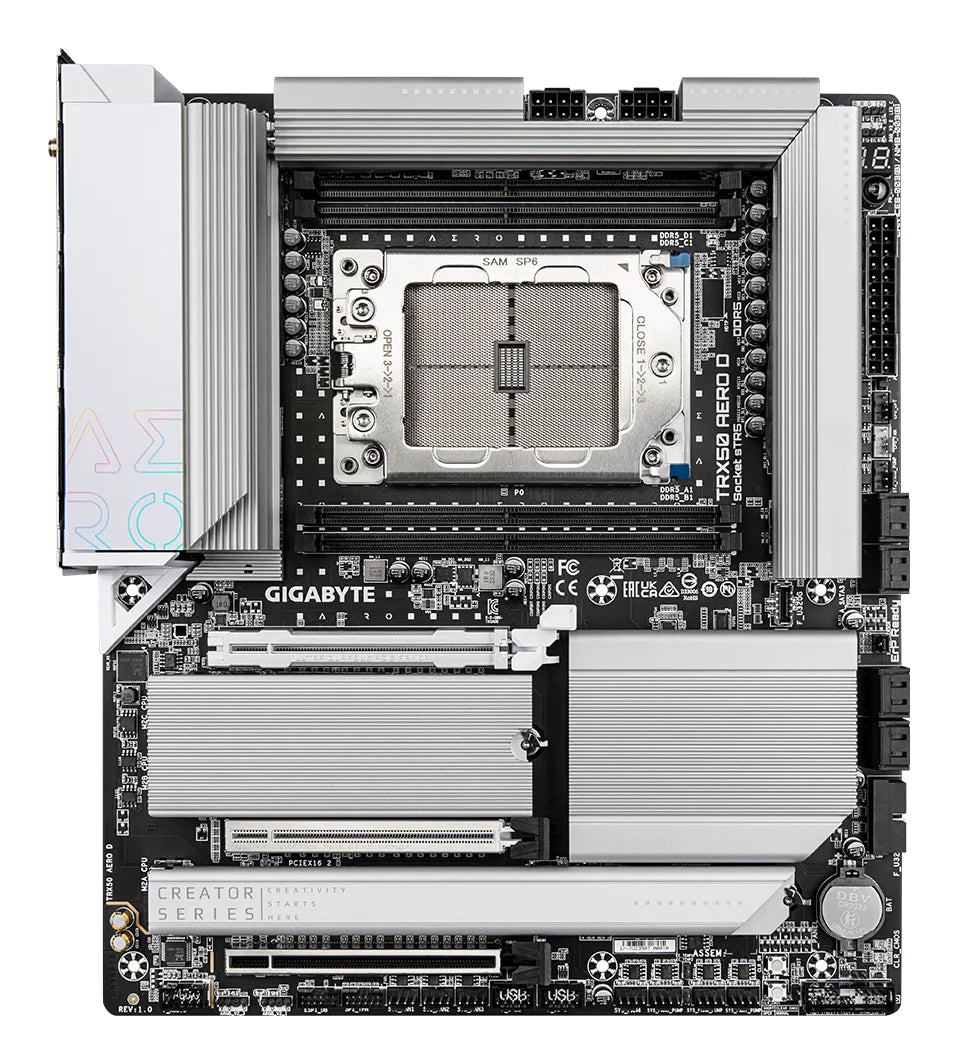 GIGABYTE TRX50 AERO D Placa base - Compatible con AMD Ryzen Threadripper 9000 Series CPUs, 16+8+4 Ph