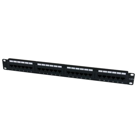 StarTech.com Panel de Parcheo 1U Cat6 110 con 24 Puertos para Montaje en Rack Paneles de parcheo 24 RJ-45 Montaje en bas