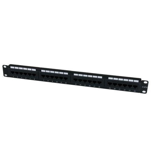 StarTech.com Panel de Parcheo 1U Cat6 110 con 24 Puertos para Montaje en Rack Paneles de parcheo 24 RJ-45 Montaje en bas