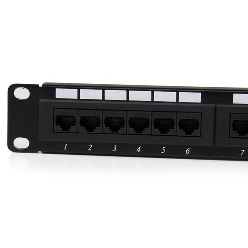 StarTech.com Panel de Parcheo 1U Cat6 110 con 24 Puertos para Montaje en Rack Paneles de parcheo 24 RJ-45 Montaje en bas