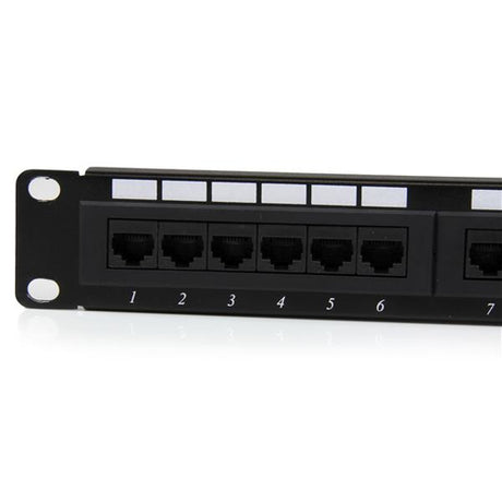StarTech.com Panel de Parcheo 1U Cat6 110 con 24 Puertos para Montaje en Rack Paneles de parcheo 24 RJ-45 Montaje en bas