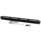 StarTech.com Panel de Parcheo 1U Cat6 110 con 24 Puertos para Montaje en Rack Paneles de parcheo 24 RJ-45 Montaje en bas