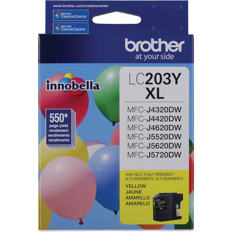 Brother LC-203Y cartucho de tinta 1 pieza(s) Original Alto rendimiento (XL) Amarillo, Tinta a base de pigmentos