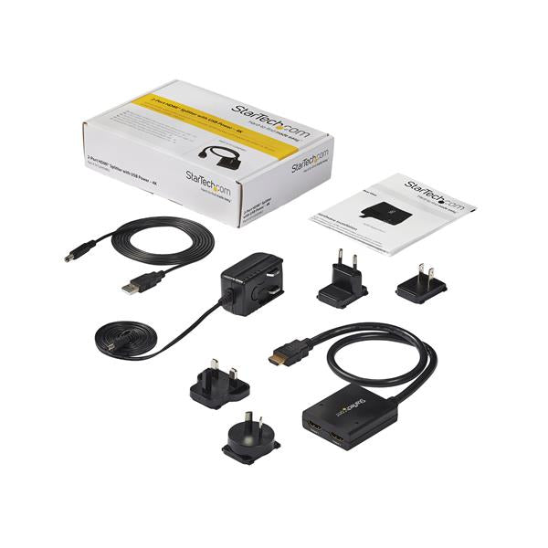 StarTech.com Multiplicador de Vídeo HDMI de 2 Puertos - Splitter HDMI 4k 30Hz de 2x1 Alimentado por USB divisores de vídeo HDMI 2x HDMI 1.4 2
